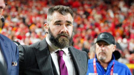 Jason Kelce defends himself after debuting new look in podcast featuring Taylor Swift: ‘Don’t hate me’