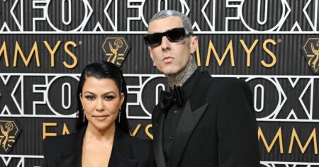 Kourtney Kardashian Effortlessly Wears Travis Barker’s Clothes: ‘Husbands Clothes Forever’