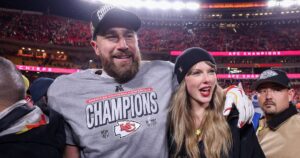 Taylor Swift and Travis Kelce Banter About the Color of Her Eyes in ‘New Heights’ Podcast Clip 