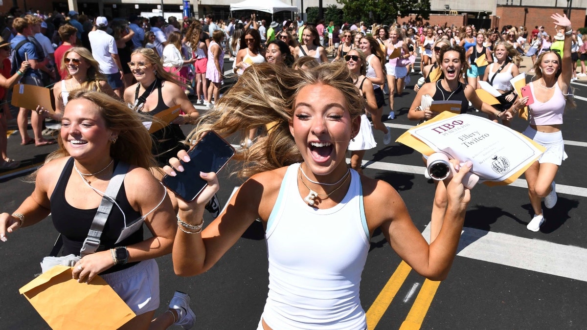 Students participate in sorority recruitment in Alabama