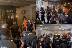 Mob of anti-Israel protestors clash with police after attempting to storm Grand Central Terminal: cops