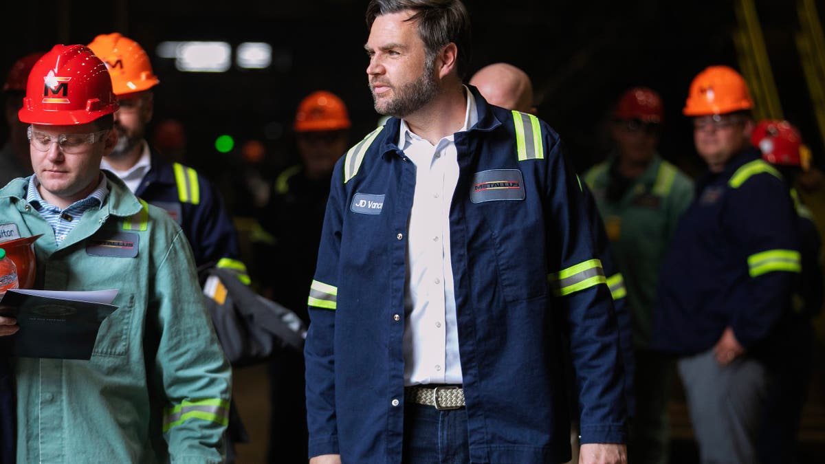 Vice President JD Vance tours the Metallus plant in Canton, Ohio, Monday, July 28, 2025. (