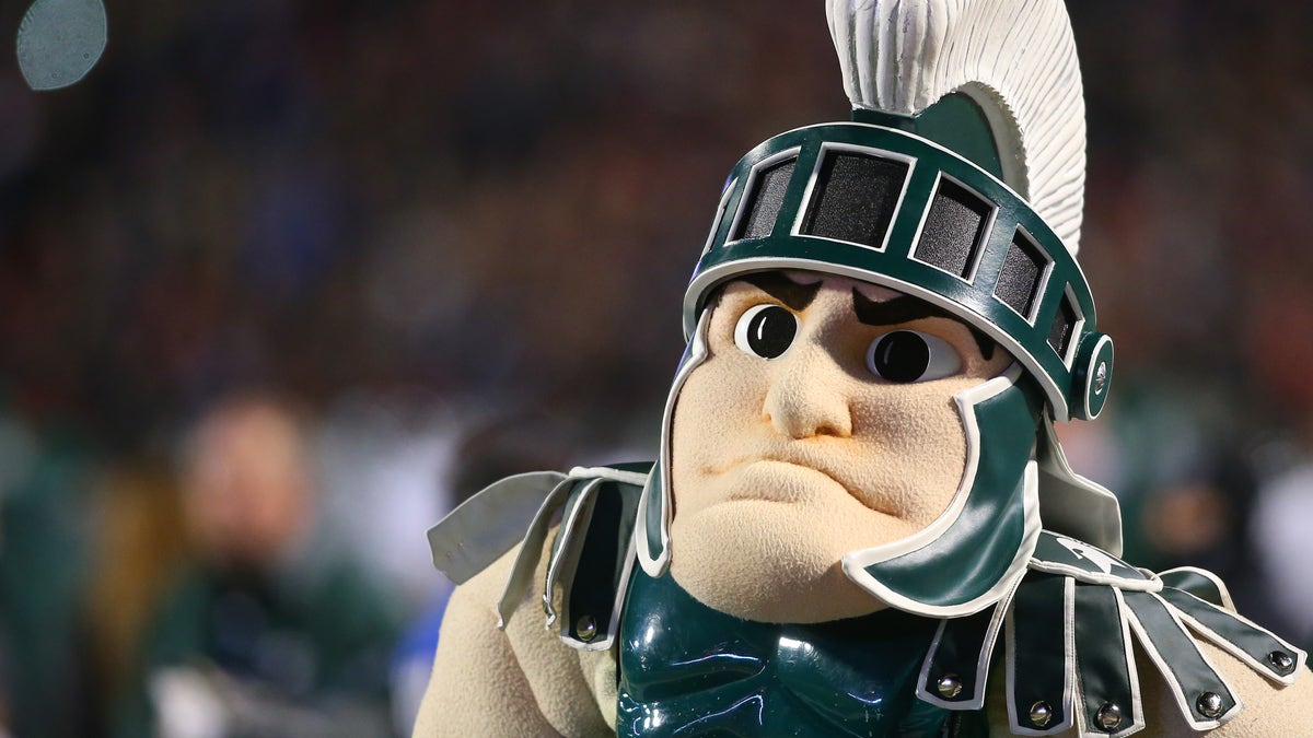 November 15 2014: Spartans mascot during a Big 10 football game against the University of Maryland at Capital One Field at Byrd Stadium, in College Park, Maryland. Michigan State won 37-15. (Icon Sportswire via AP Images)