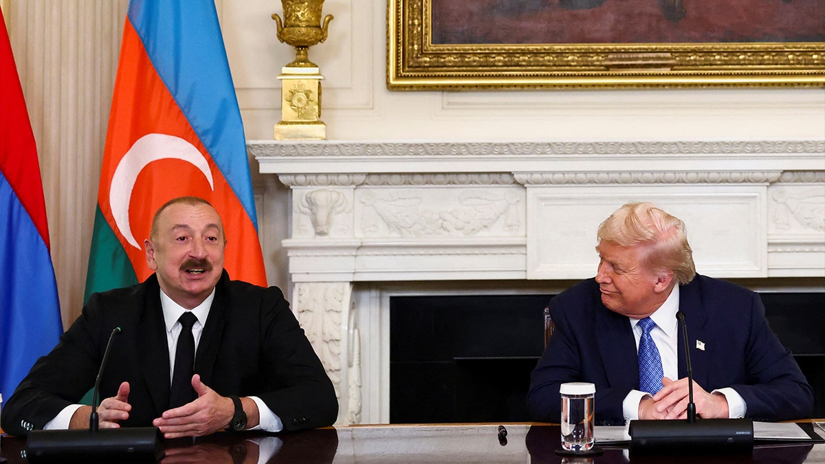 Donald Trump pictured with Aliyev