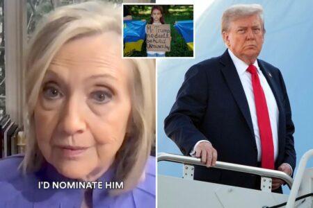 Hillary Clinton admits she would nominate Trump for Nobel Peace Prize if he helps end war in Ukraine