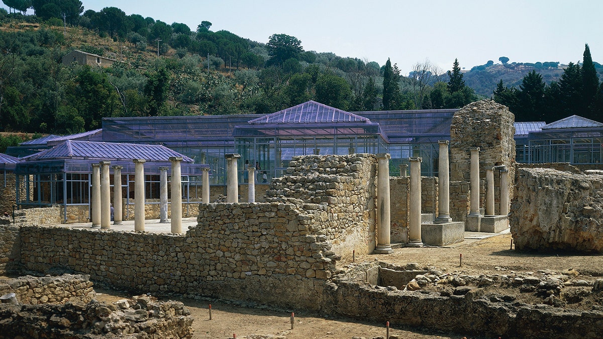 Outdoor area of ruins of Roman bathhouse