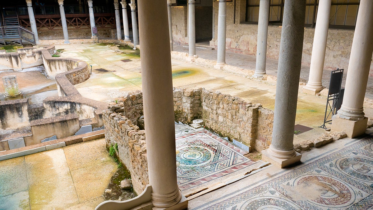 Shot of mosaics in Sicilian villa