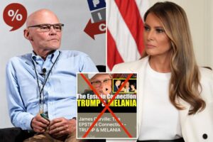 Pundit James Carville apologizes and pulls video suggesting a Melania Trump ‘Epstein connection’ 