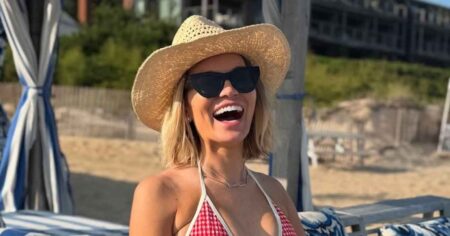 Lindsay Hubbard Is Radiant in Gingham Bikini While Showing Off Postpartum Figure in Hamptons Hotspot