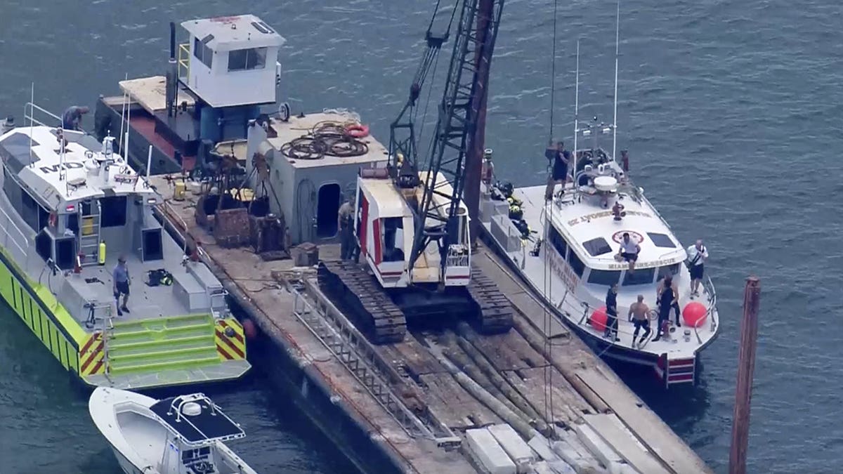 Boat crash scene