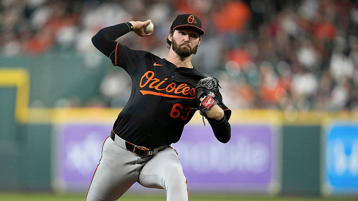Brandon Young throws pitch