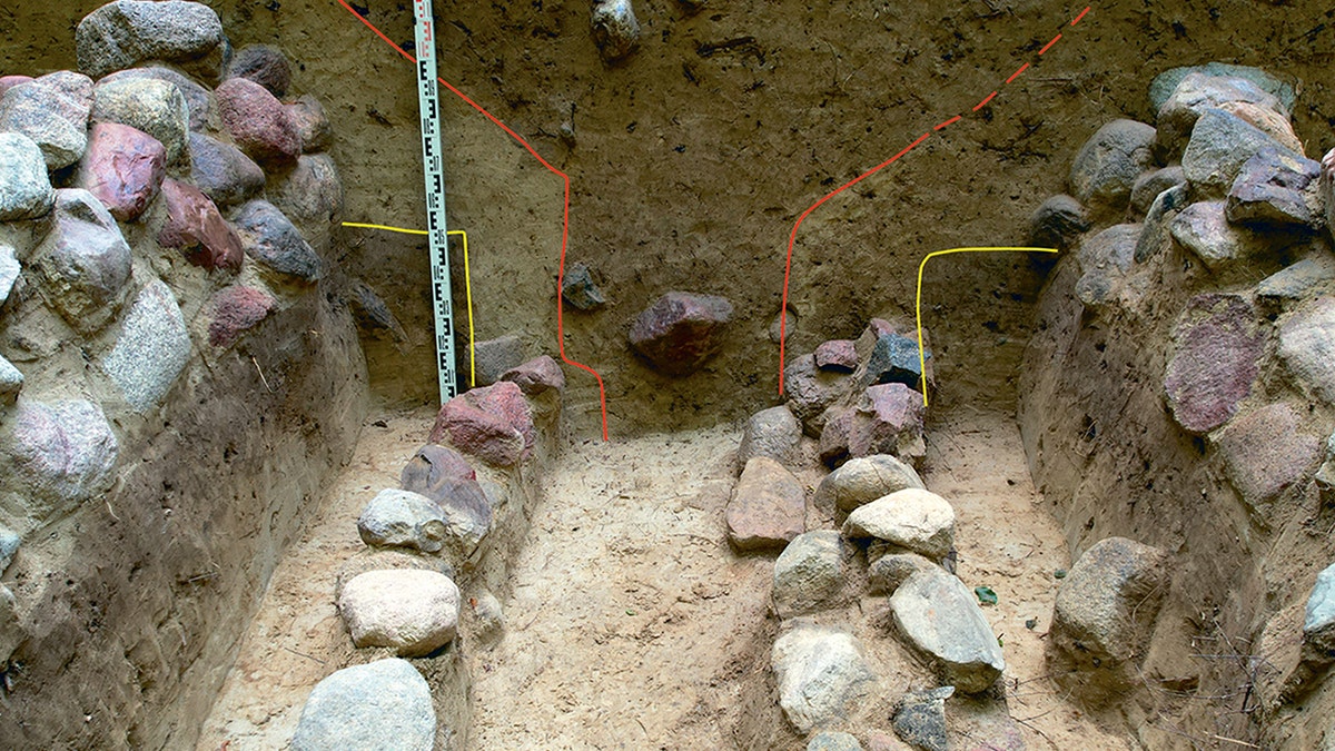 Close-up of stones at grave