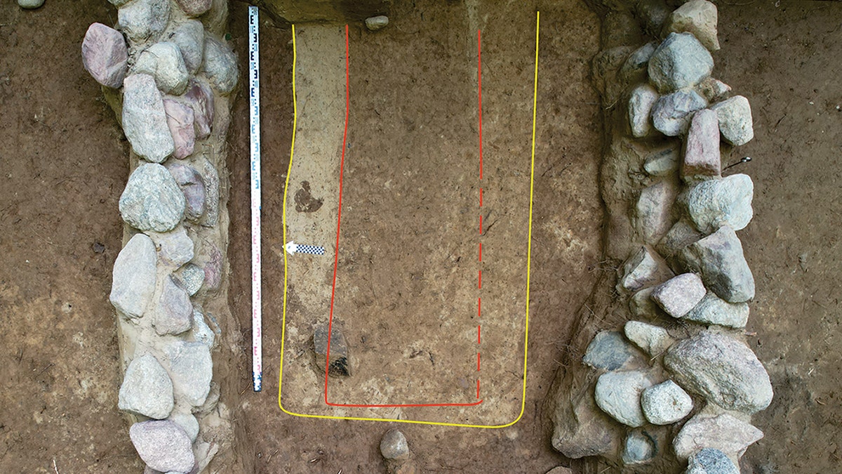 View of medieval grave