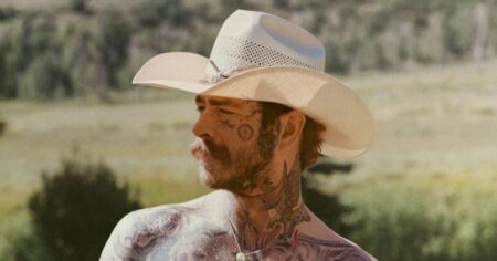 Post Malone Strips Down to His Briefs and Flaunts Tattoo-Covered Skin in Steamy Western Skims Shoot