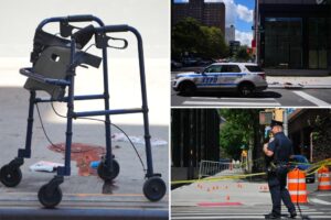 Walker-using woman, 69, shot in  face and killed by apparent stray bullet in Harlem: cops, sources