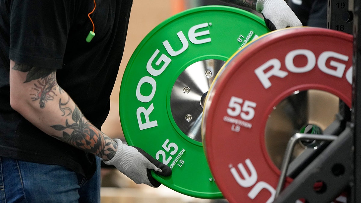 A person about to lift weights