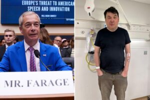 Nigel Farage warns Americans could also face censorship — and even arrest — in the UK for social media posts after comedian’s bust
