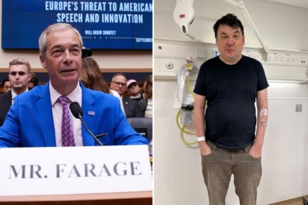 Nigel Farage warns Americans could also face censorship — and even arrest — in the UK for social media posts after comedian’s bust