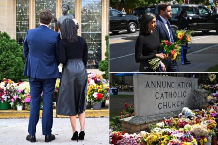 JD and Usha Vance pay their respects to victims of Minneapolis Catholic school shooting: ‘Never had a day that will stay with me like this’