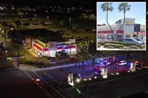 High-speed police chase ends in deadly shootout outside California In-N-Out Burger with murder suspect