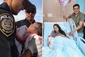 MTA police officers given award for helping to deliver baby during rush hour traffic 