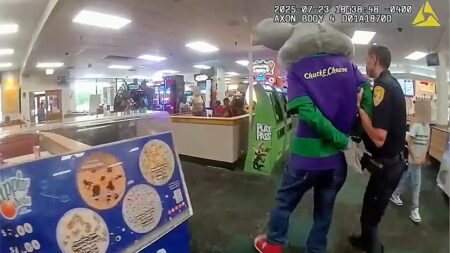 Kids watch as Chuck E. Cheese mascot gets arrested for alleged credit card theft