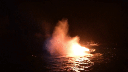 Coast Guard burns, sinks suspected ‘drug boat,’ apprehends 7 alleged drug smugglers: video