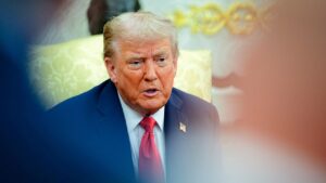 As Trump’s bawdy birthday message to Jeffrey Epstein appears, he still insists he never sent it