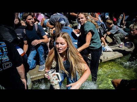Watch: People seen leaving university campus after Charlie Kirk shooting at Utah Valley University