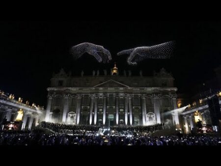 Thousands attend Vatican concert with Bocelli and Pharrell Williams, followed by surprise drone show