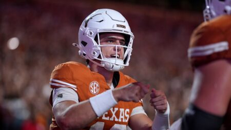 Texas’ Arch Manning talks trash to defender after scoring TD in blowout win over Sam Houston State
