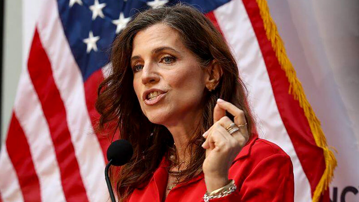 Rep. Nancy Mace wearing a red jacket