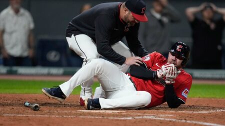 Guardians’ David Fry out 6-8 weeks after getting hit in face by pitch