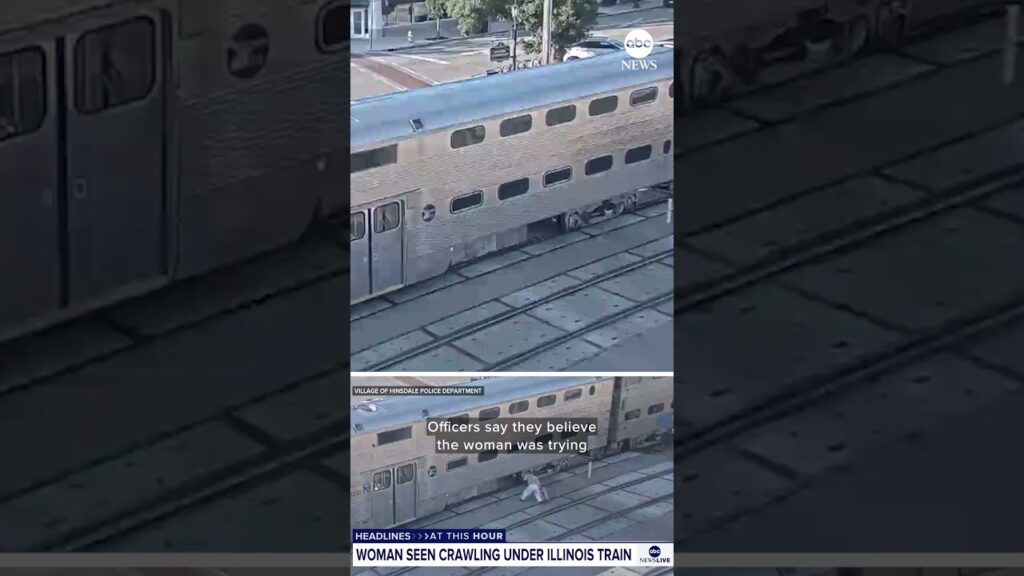 Woman seen crawling under Illinois commuter train