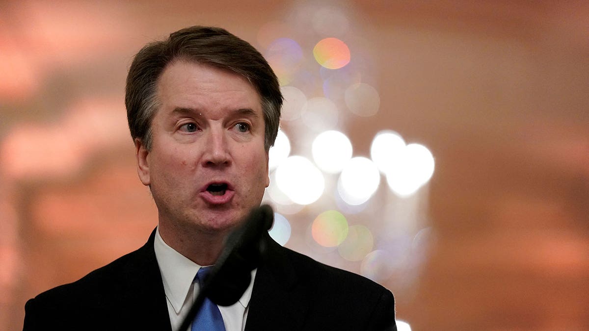 Supreme Court Justice Brett Kavanaugh speaks at an event.