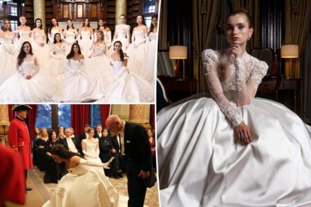 Young high-class debutantes decked out in white bridal-like gowns attend annual Queen Charlotte’s Ball