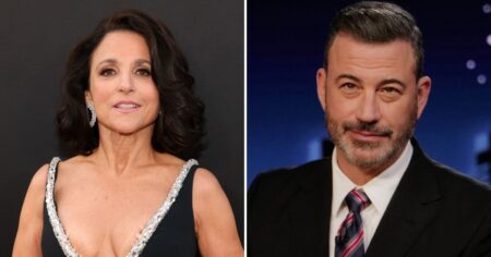 Julia Louis-Dreyfus Jokes Her Puppy Is a ‘Big Fan of the 1st Amendment’ on ‘Jimmy Kimmel Live’