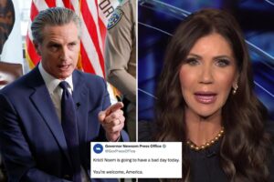 Kristi Noem slams Gavin Newsom’s ‘really menacing’ warning to her: ‘It immediately panicked my family and friends’