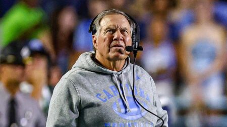 Jordon Hudson enjoys Bill Belichick’s UNC debut in suite with Randy Moss as celebrities flock to Chapel Hill