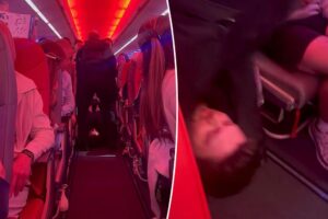 ‘Drunk’ passenger filmed being dragged off plane for refusing to wear seatbelt