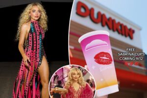 Dunkin’ is giving away free, reusable Sabrina Carpenter cups — but you’d better act fast to snag one