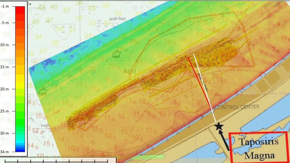 Sonar map of harbor near Temple of Taposiris Magna