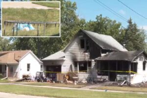 Heroic construction workers rescue family from burning home, save trapped boy using trampoline
