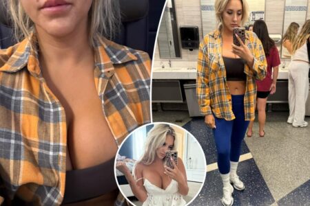 Playboy model claims flight attendant forced her to ‘button up’ inappropriate outfit before boarding: ‘You can’t wear athletic attire if you have big boobs’