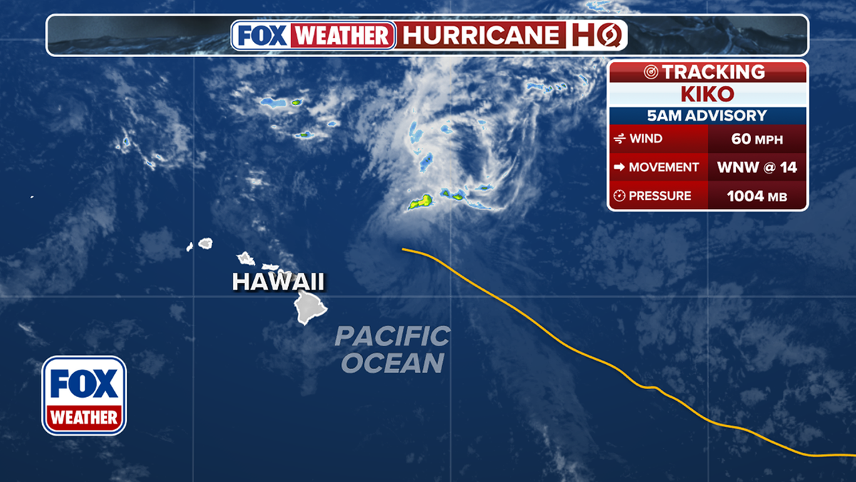 a map showing weather over the Pacific Ocean