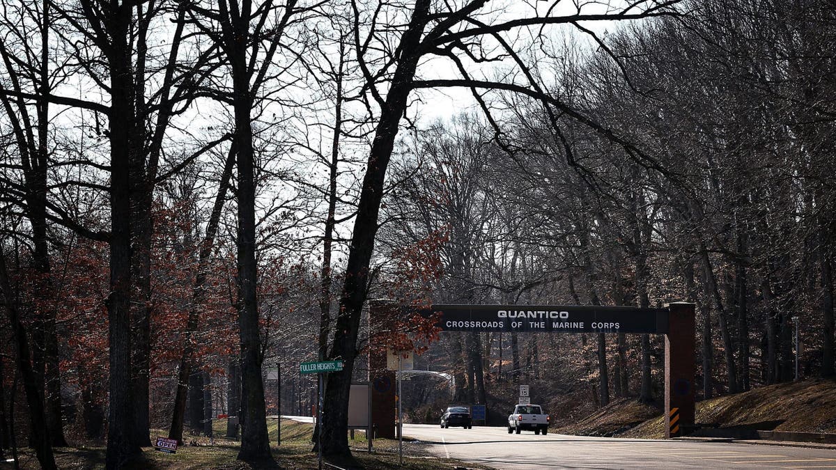 Image of sign at Quantico Marine Corps Base 
