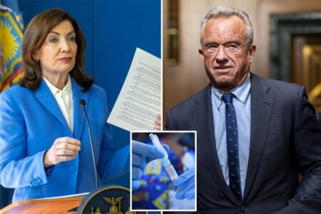 NY Gov. Hochul jabs RFK Jr. with order making COVID vaccine available without prescription
