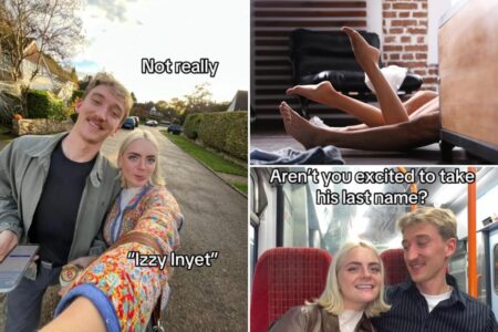 Bride shares the ‘X-rated’ meaning behind future married name
