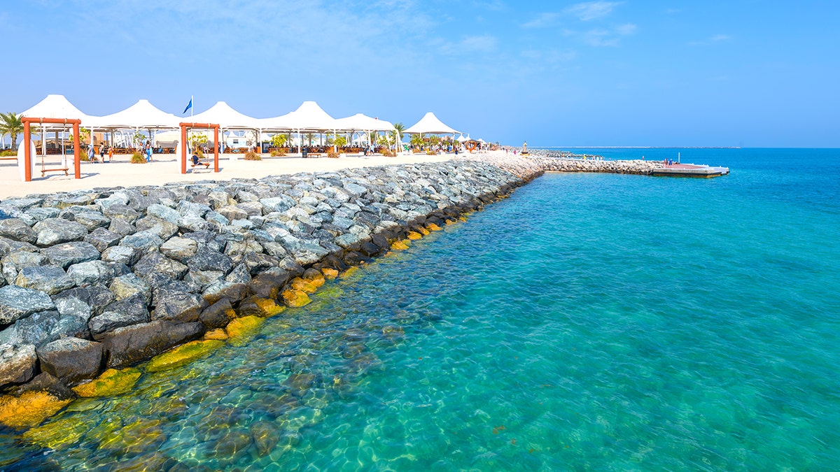 Sir Bani Island resort near water