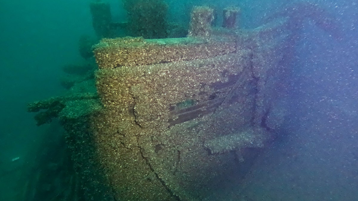 View of well-preserved ship hull